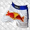 FIGHTERS - Shorts de Muay Thai / Bulls  / Blanc-Bleu