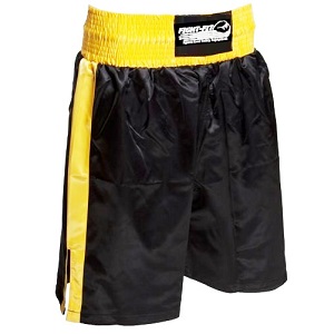 FIGHT-FIT - Short de Boxe / Noir-Jaune / XL