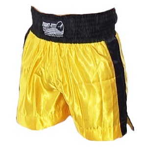 FIGHT-FIT - Shorts de Boxeo / Amarillo-Negro / Large