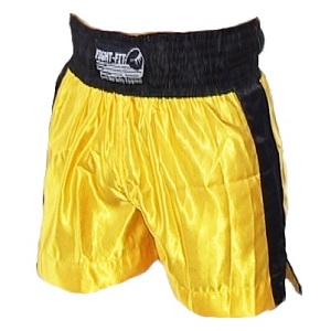 FIGHT-FIT - Short de Boxe / Jaune-Noir / Large