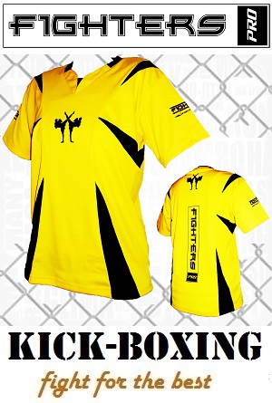 FIGHTERS - Kick-Boxing Shirt / Competition / Gelb / Medium