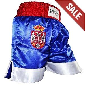 FIGHT-FIT - Muay Thai Shorts / Serbien-Srbija / Zastava / Medium