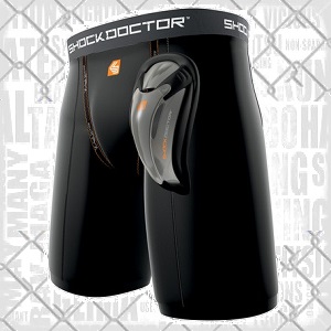 Shock Doctor - Short de compression avec garde-aine Bioflex / Noir / Small