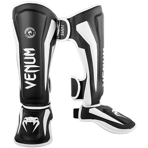 Venum - Espinilleras / Elite / Negro-Blanco / Large