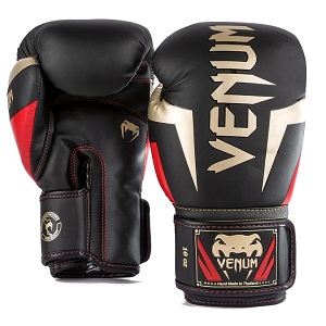 Venum - Gants de Boxe / Elite / Noir-Or-Rouge / 10 oz