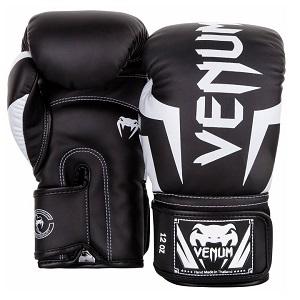 Venum - Boxing Gloves / Elite / Black-White / 12 oz