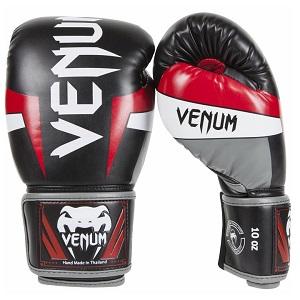 Venum - Boxing Gloves / Elite / Black-Red / 14 Oz